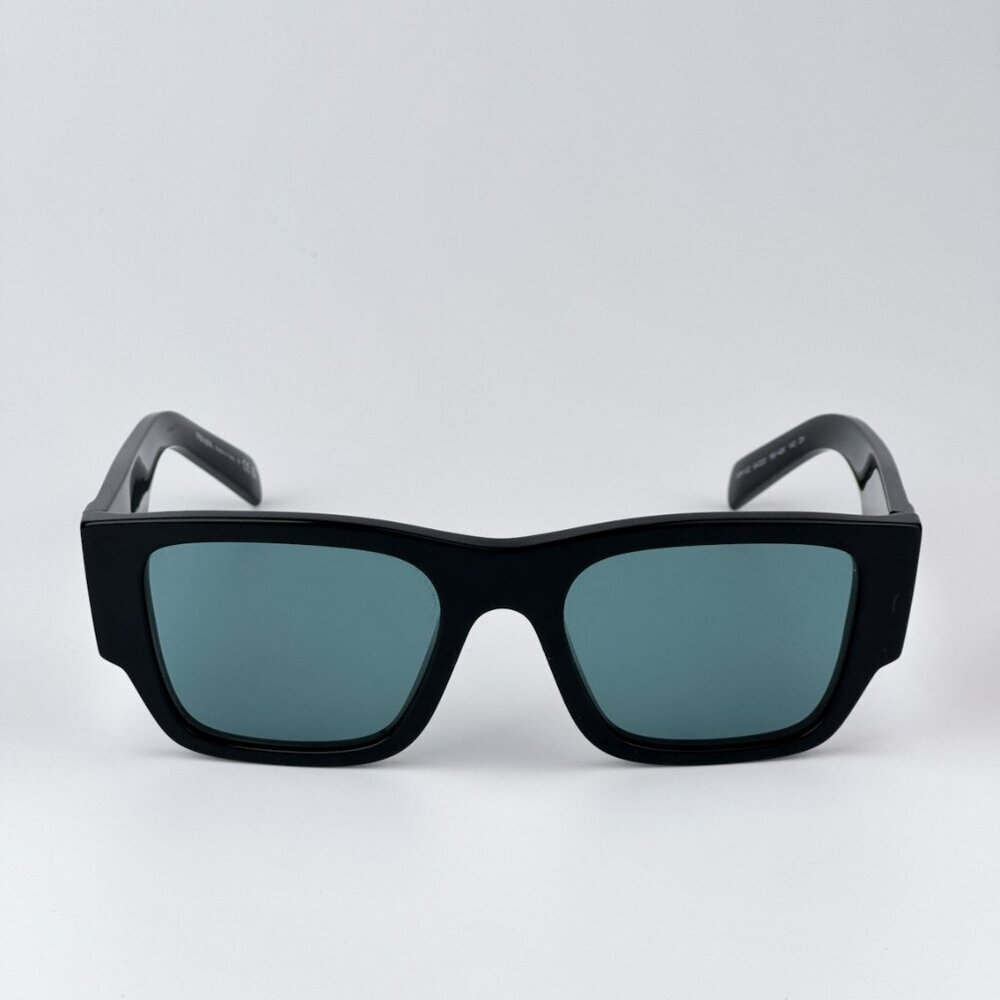 Prada PR10ZSF 16K40K BRAND NEW Sunglasses Black Petrol Green Square Unisex